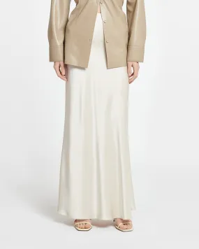 Sabeen - Slip Satin Maxi Skirt - Creme