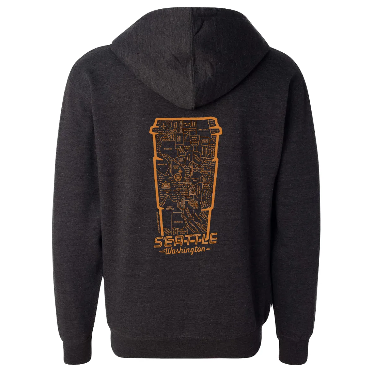 Seattle Coffee Map Zip Hoodie