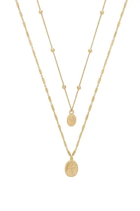 Simple Statement 18k Gold Plated Coin Layered Necklace