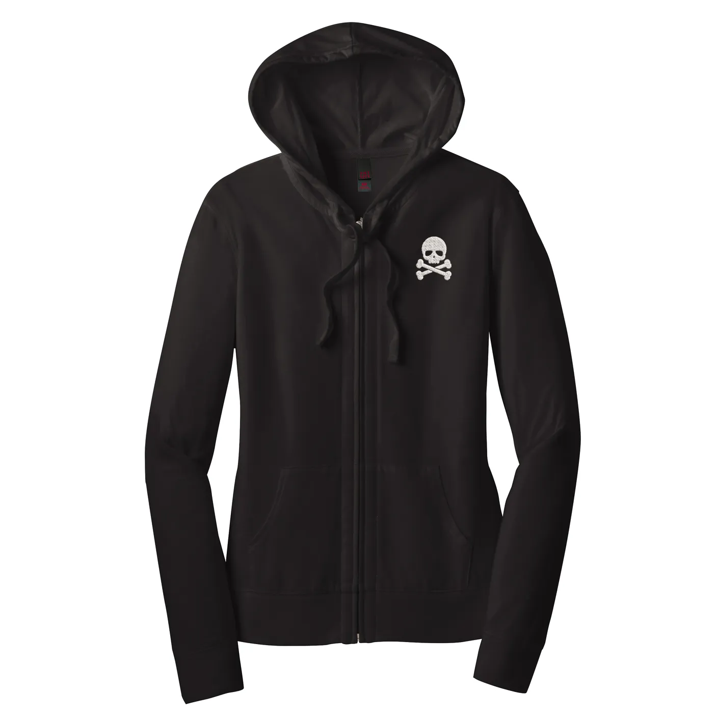 Skull & Crossbones Women’s Fitted Jersey Full-Zip Hoodie