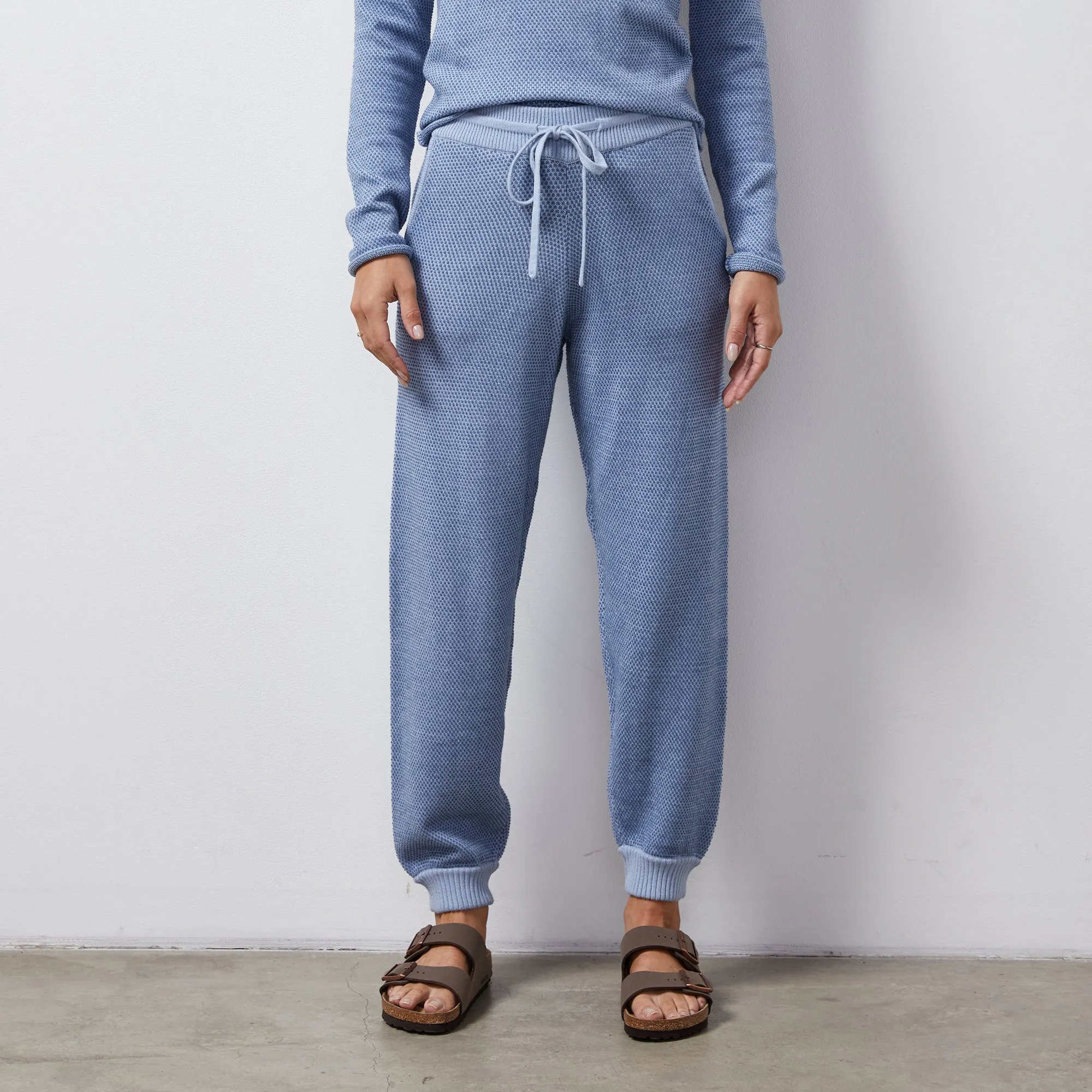 Soft Knit Textured Cuffed Jogger