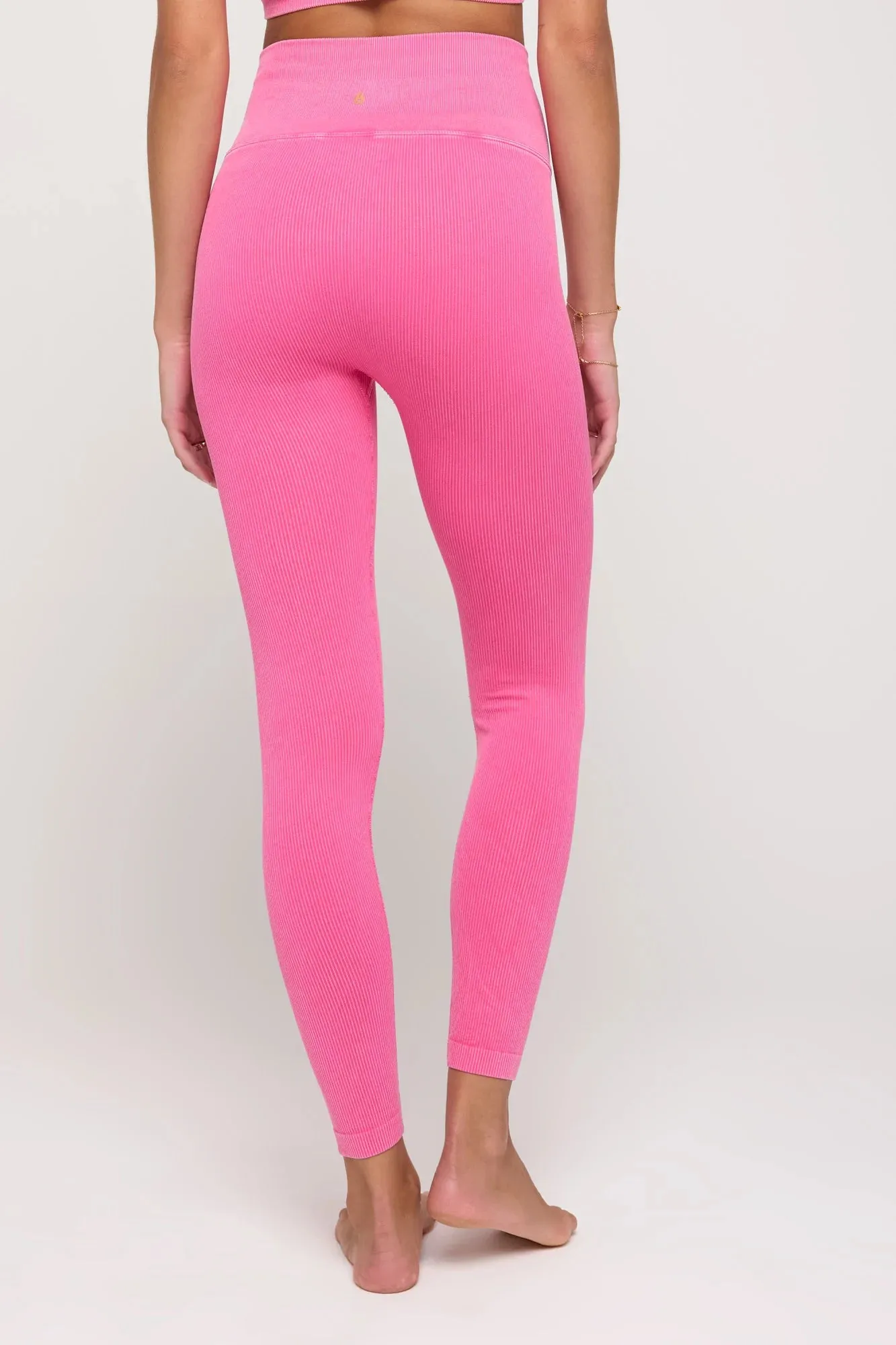 Spiritual Gangster Love Sculpt Washed 7/8 Legging - Neon Pink