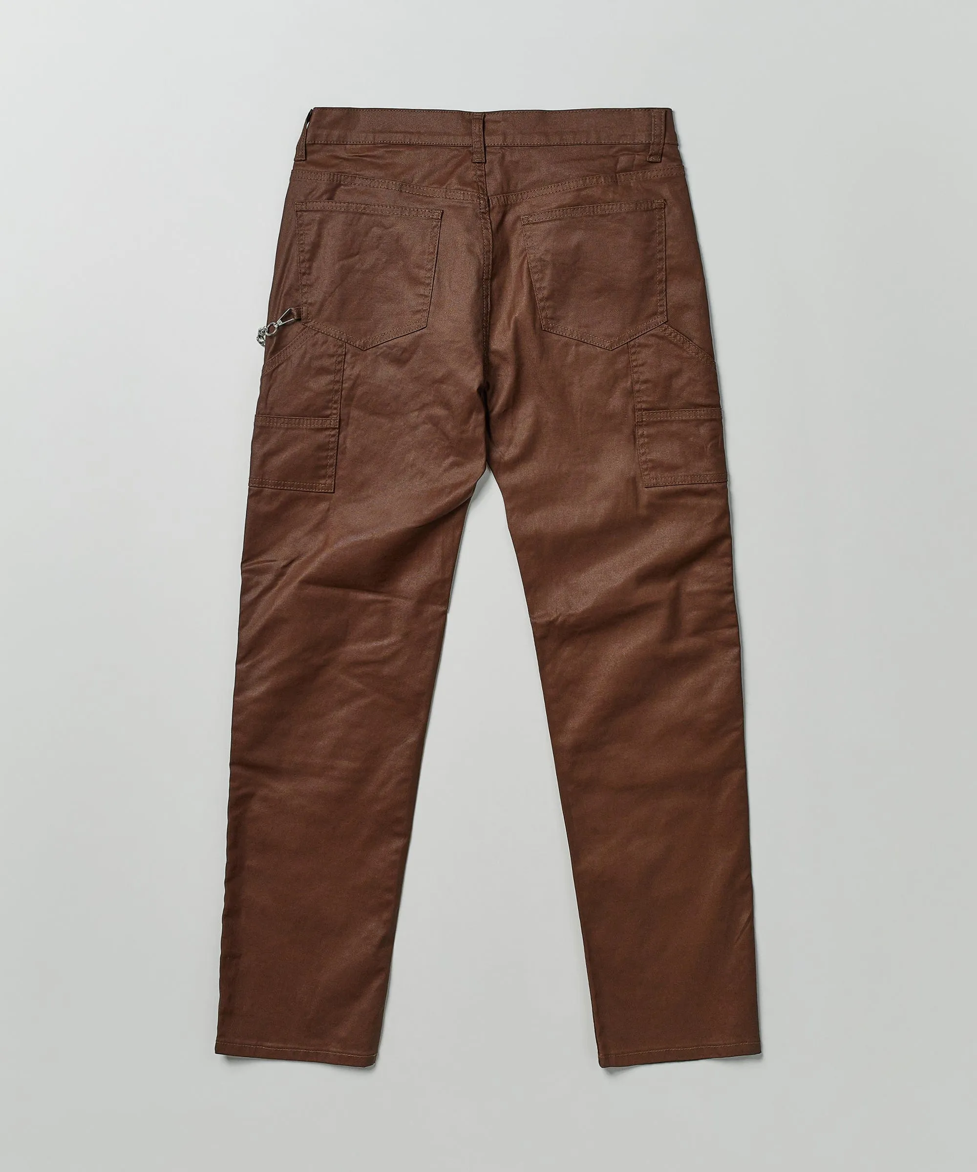 Stacked Flare Waxed Denim Jeans - Rust