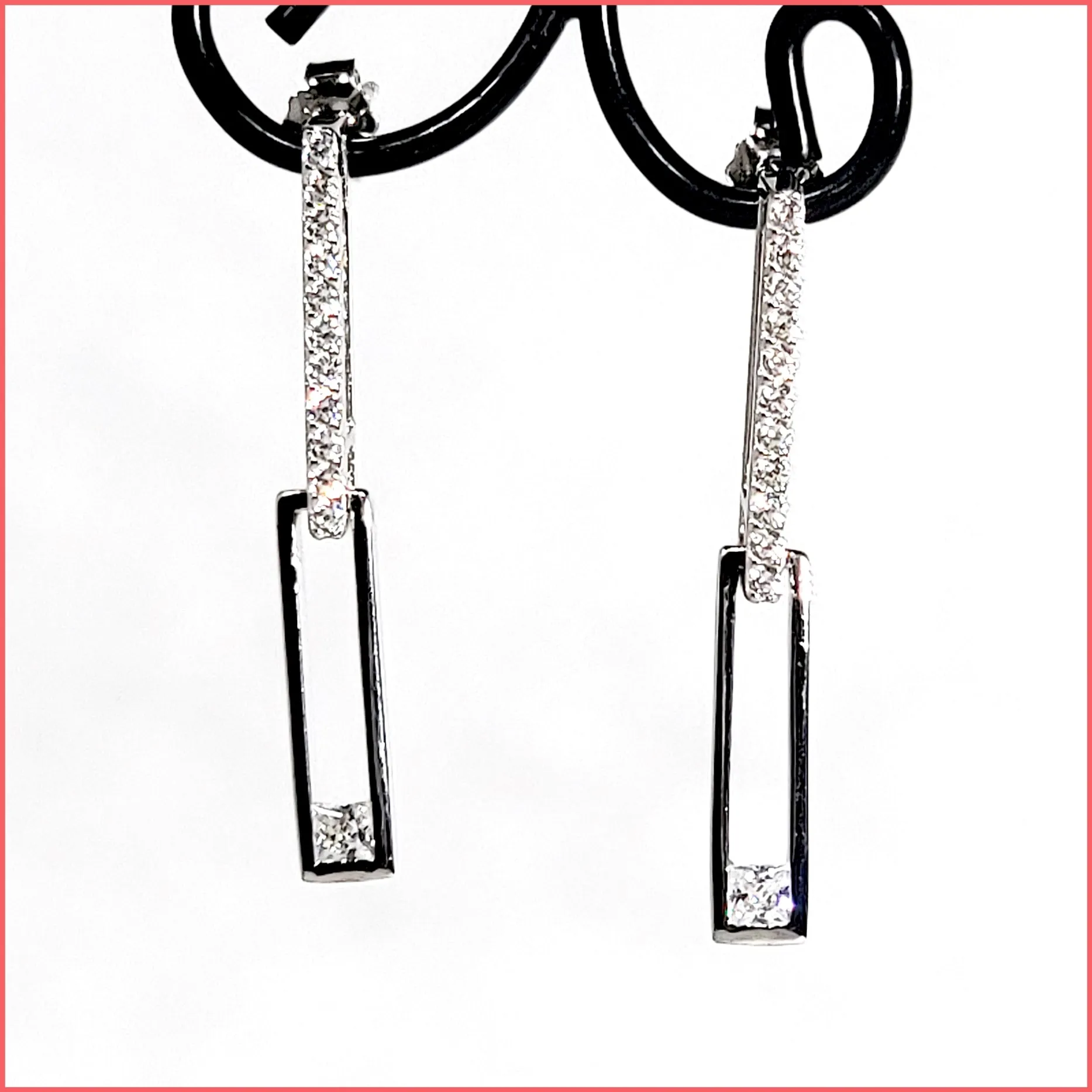 Sterling Pavé Links Earrings