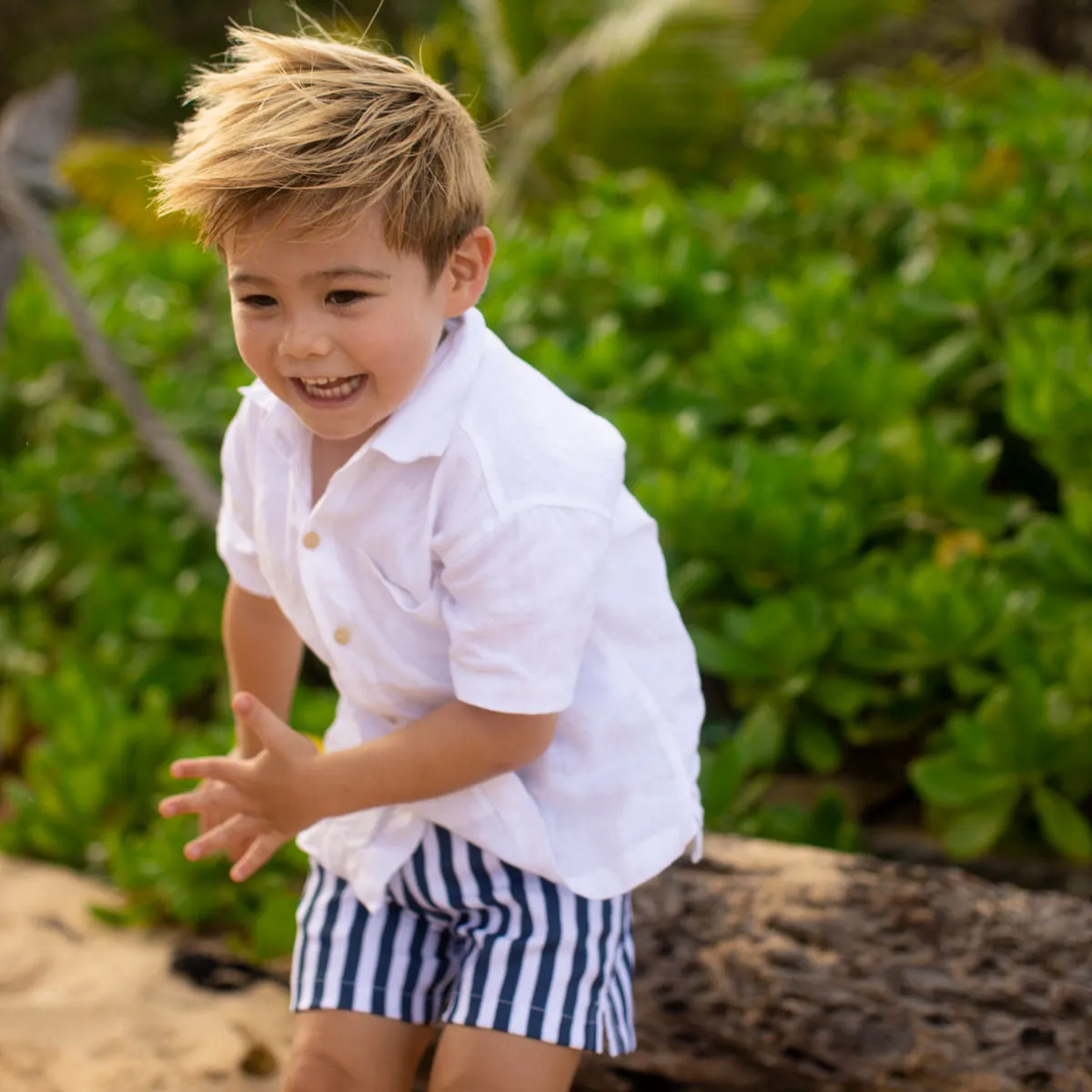 The Casa Blanca - Boys White Linen Shirt