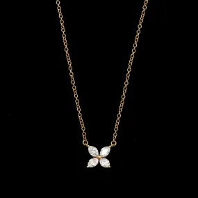 Tiffany & Co. 18K Rose Gold Estate Diamond Victoria Pendant Necklace