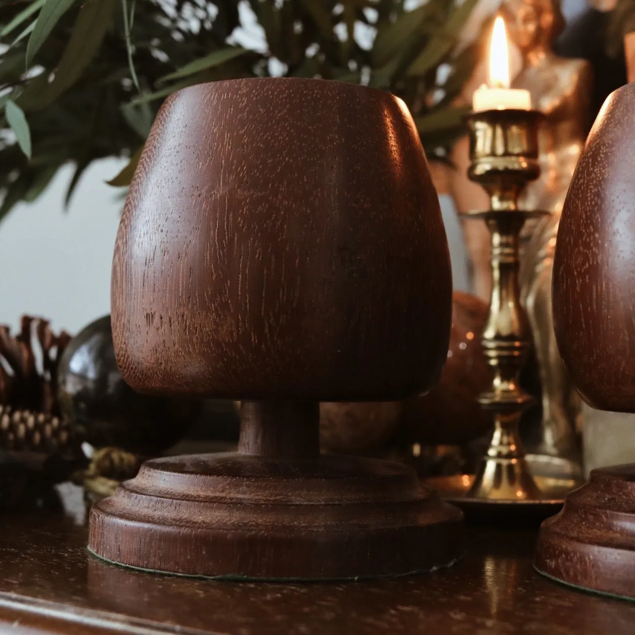 Vintage | Pair of Wooden Goblets