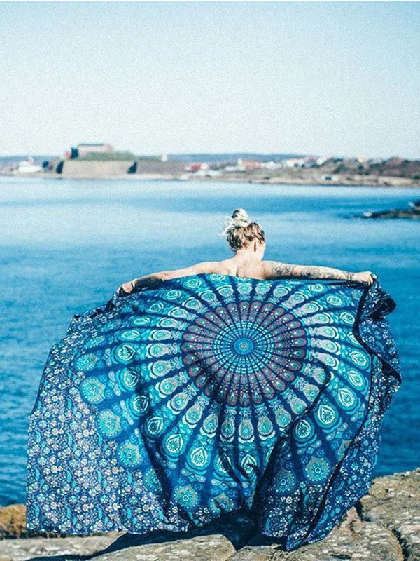 Vintage Pattern Round Beach Blanket