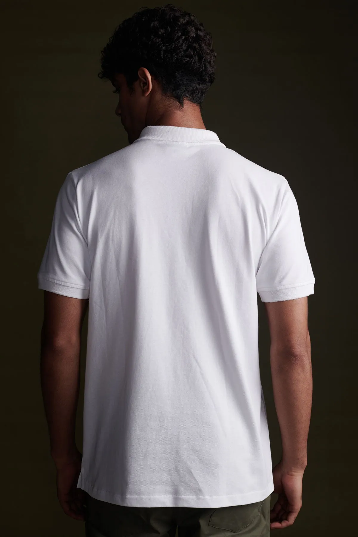 White Polo Half Sleeve