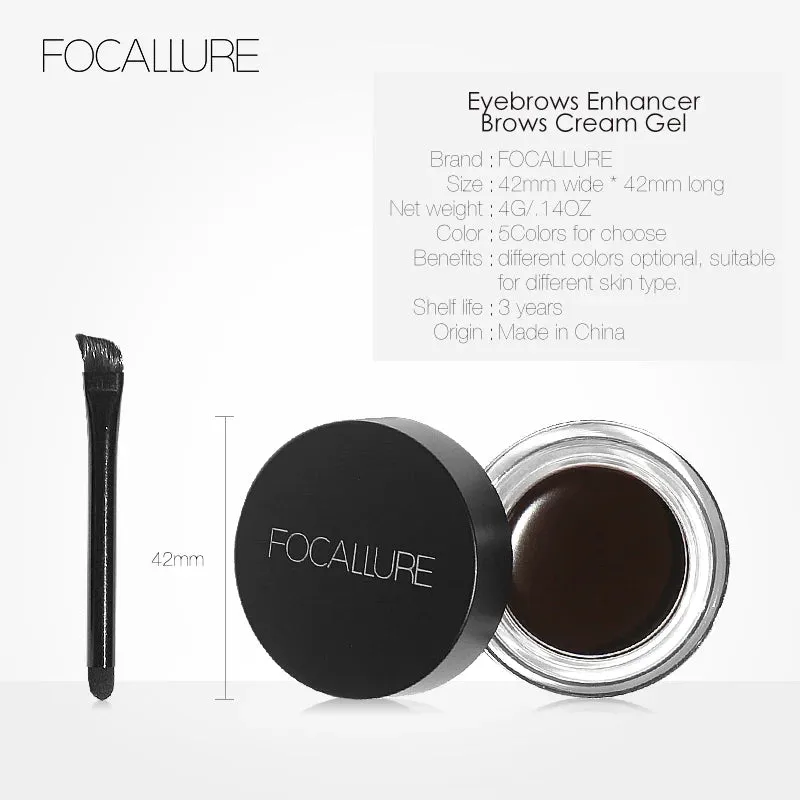 Wholesale FOCALLURE Eyebrow Cream Gel Enhancers Long-lasting Waterproof EyeBrows Pomade Gel With Brushes For Women Makeup