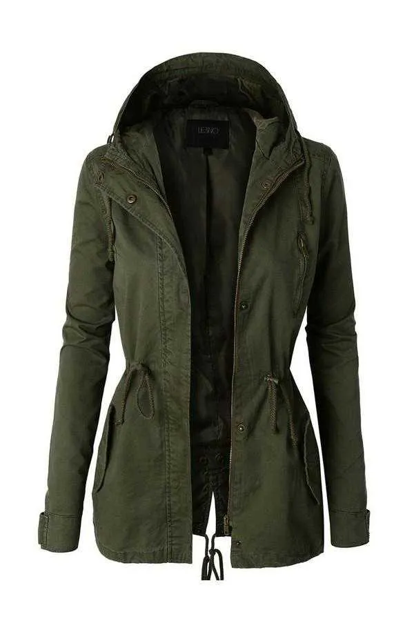 Women Anorak Olive Utility Safari Jacket