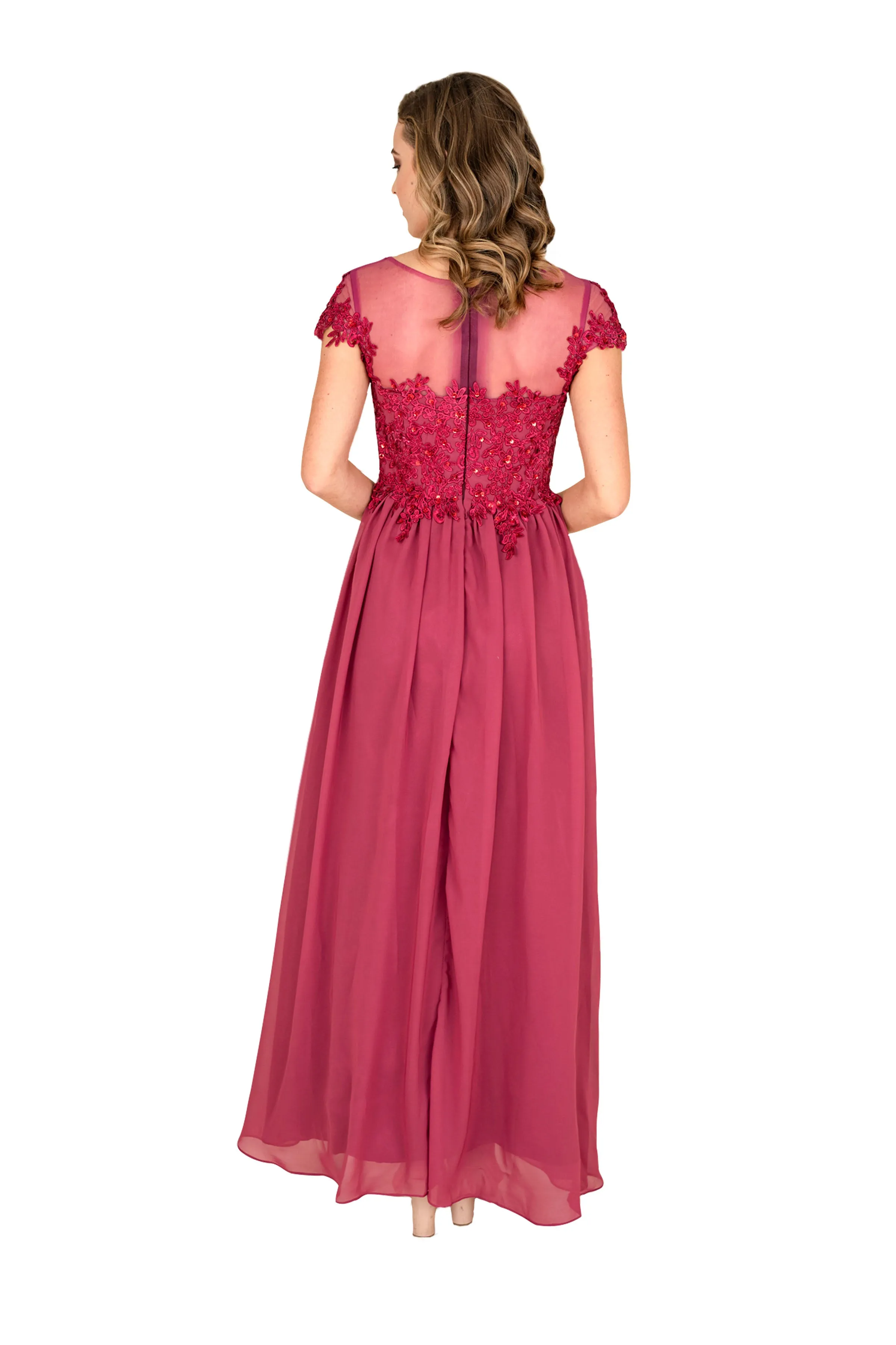 Women Chiffon Flare Formal Gown