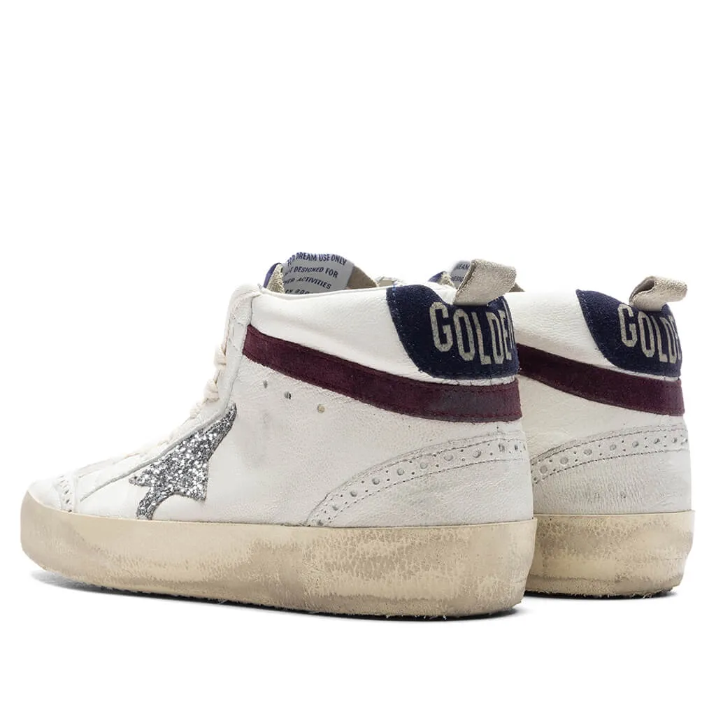 Women's Mid Star - White/Silver/Wine