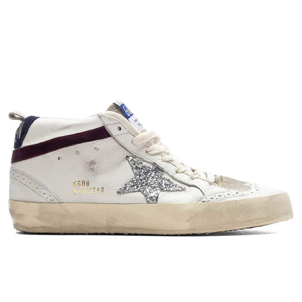 Women's Mid Star - White/Silver/Wine