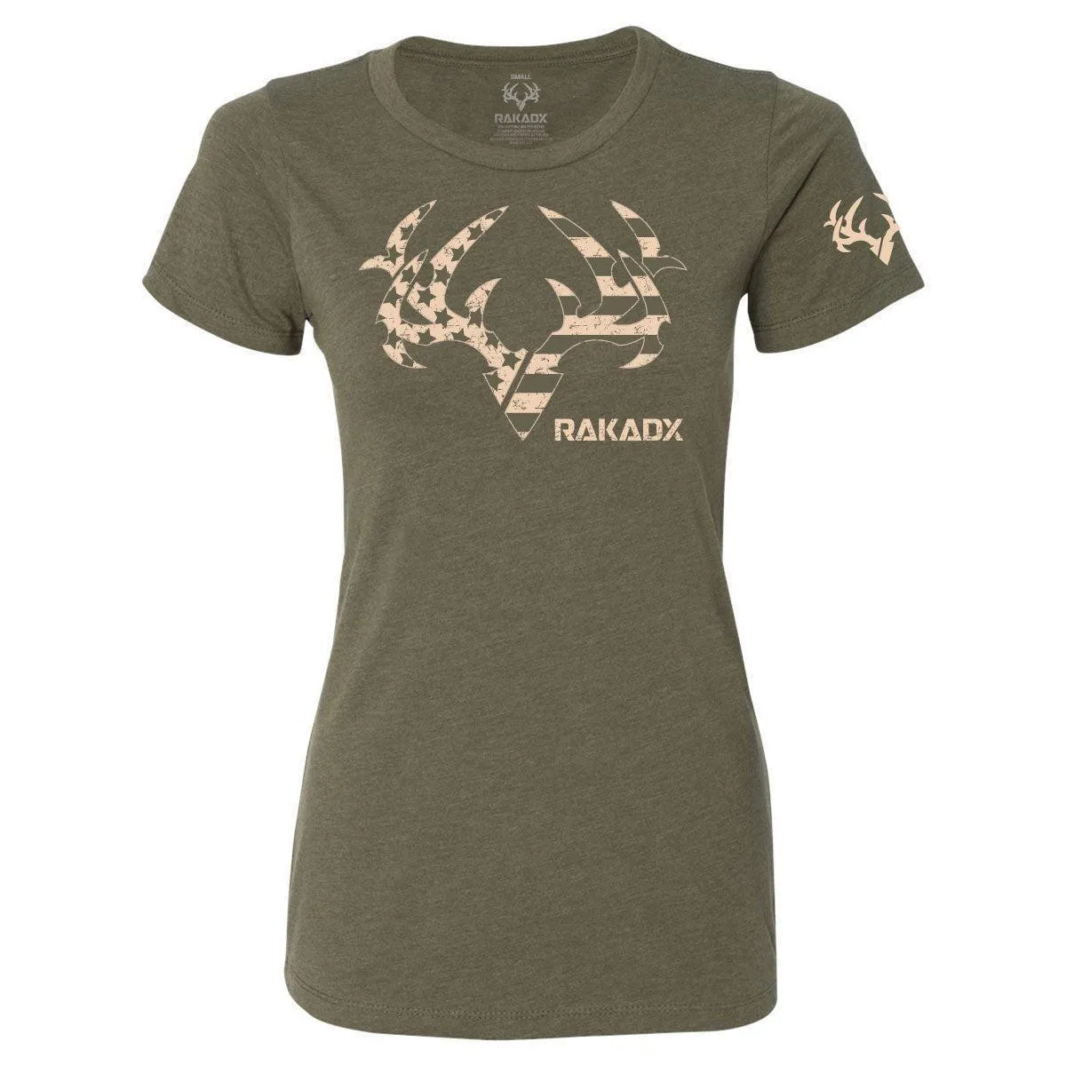 Womens Olive Star Spangled Rak Tee